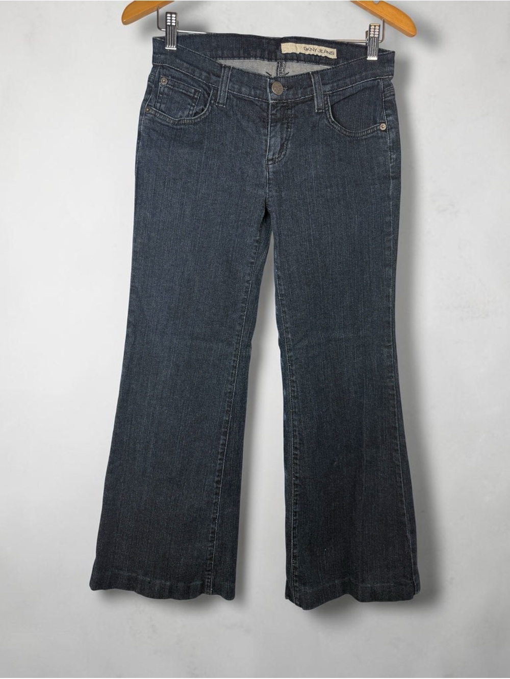 Vintage Y2K DKNY Jeans Dark Wash Low Rise Bootcut Flare Size 10